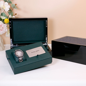 Cao cấp PU da hộp đồng hồ tổ chức với kim loại biểu tượng tùy chỉnh trang sức đồng hồ quà tặng lưu trữ trường hợp - Product Image 6