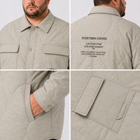 Chaqueta Acolchada de Plumón para Hombre, Estilo Workwear, con Cuello Extendido, Botones, Bolsillos, para Invierno, Tallas Grandes y Extra Grandes, hasta 6XL 7XL
