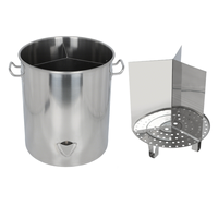 Marmite à soupe professionnelle en acier inoxydable à 3 compartiments avec insert séparateur pour restaurant, idéale pour faire bouillir des raviolis et des nouilles