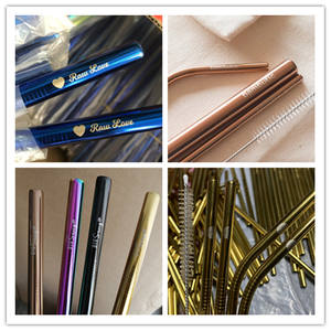 Sedotan Minum Stainless Steel Perak Siap Kirim, Sedotan Logam, Sedotan Reusable untuk Aksesoris Bar Jus - Product Image 5