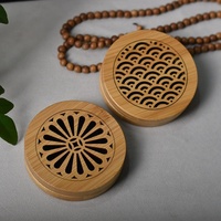 Diffuseur personnalisé de luxe en bois massif parfum de voiture parfum parfumé en bois désodorisant Clip porte-encens en bois forme ronde