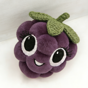 Grape plush, berry stuffed toy, purple fruit plush, grape doll, cartoon food pillow, bubble cluster plush, cute face - Product Image 3