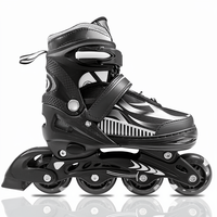 Patins à roulettes à taille réglable, roulements ABEC-7, roues en PU, composants en aluminium, équipement de protection, pour enfants (4-12 ans), adaptés aux débutants