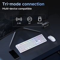 AJAZZ AK108 Tri-Mode 108 Keys Full Size Mechanical Keyboard Gasket Mount 5-Layer Sound Absorb Full Hot Swap 4600mAh PBT RGB