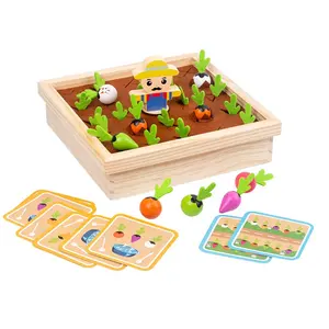 Çocuk erken eğitim hafıza kutusu kartı havuç çekme tahtası sebze hafıza oyunu