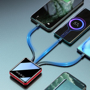 20000Mah נייד מטען ABS USB הכפול כוח בנק מיני Powerbank עם 4 כבל - Product Image 6