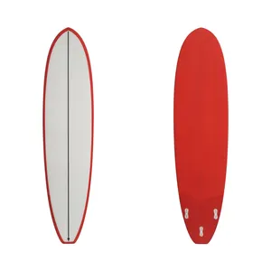 Prancha de surf pu cor vermelha com quilhas de surf