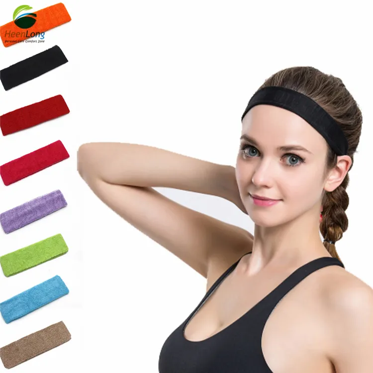 High Quality Terry Towel Sport Headband/Head Band With Embroidery Logo