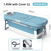 Grande baignoire pliante grande capacité pour toute la famille, adultes et enfants, en plastique, pliable, avec trou et couvercle