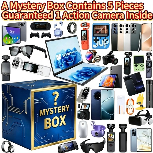 Guaranteed Action Camera Inside Smart Phone Mystery Box Electronics With Random 5G Smartphone Laptop Watch Earphone Gadgets Gift