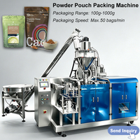 Machine d'emballage automatique de sachets Doypack pour poudre de 250 g à 1 kg, machine d'emballage de poudre de thé matcha, machine d'emballage de sachets de poudre de cacao