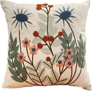 Fodera per cuscino e copricuscino in cotone 100% con ricamo vegetale intrecciato, stile classico, di tendenza moderna, per hotel e uso domestico - Product Image 4