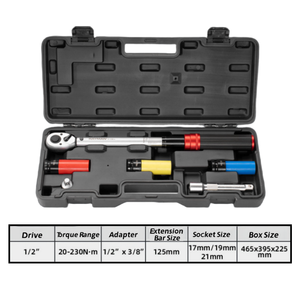 Juego de Llaves Dinamométricas Mejoradas con Precisión del 3%, 6 Piezas, Llave Dinamométrica de 1/2 Pulgada, 20-230N.m, Llave Dinamométrica Bidireccional de 72 Dientes - Product Image 1