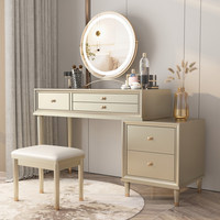 Coiffeuse en bois massif de style américain, luxe léger, moderne et minimaliste, très tendance, pour petites chambres, intégrée