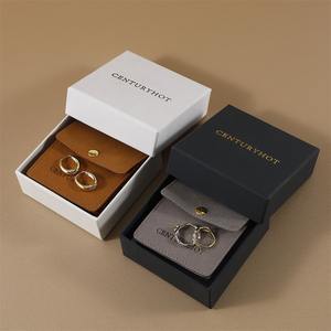 Custom logo High Quality Elegant Microfiber Jewelry Bag Button <b>Pouch</b>, Personalized Jewelry <b>Pouch</b> Ring Bracelet Packing Bag - Product Image 6