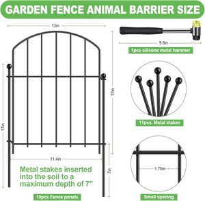 Recinzione Moderna in Ferro Verniciato a Polvere Nera, 10 Pannelli, Recinto di Sicurezza per Cani e Animali, Facile Montaggio - Product Image 2