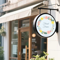 Enseigne de restaurant, enseigne de chaîne de magasins, diamètres suspendus circulaires en forme de support, affichage à écran LED alimenté par boucle ronde.