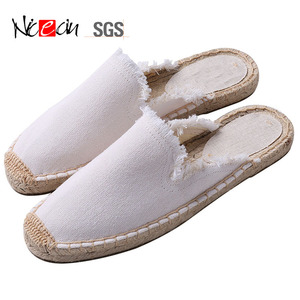 Autunno pescatore tela espadrillas slipper <span class=keywords><strong>paglia</strong></span> di canapa di ricreazione di moda fondo piatto tira pistoni femminile di lana su misura - Product Image 3