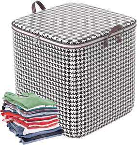 Sac de rangement classique, durable, grande capacité, imperméable, pour la maison, le dortoir, organisateur robuste pour couettes et vêtements, réutilisable pour le déménagement - Product Image 1