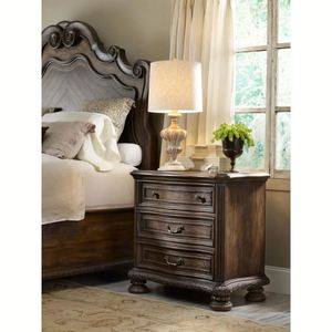 Cama de Madera Maciza Tallada de Estilo Francés Vintage - Cama Doble con Acolchado Suave y Cierre de Cremallera, Estilo Rústico Envejecido para Dormitorio Principal - Product Image 3
