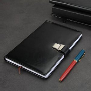 Promotion Planner Organizer A5 Leather Cover Business Meeting Gift 100 Sheets Hardcover Sewing Binding <b>Journal</b> Set Notebook - Product Image 1