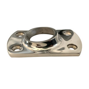 Low-Profile Square Tube Base 60 Stainless Steel 22mm <b>Hardware</b> Accessories for <b>Marine</b> Boat Yacht Accessories - Product Image 1