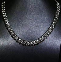 Chaîne cubaine personnalisée en gros de 12 mm, plaquée or 18 carats, en acier inoxydable, collier chaîne Miami pour hommes