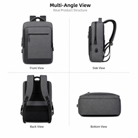 Sac à dos pour ordinateur portable professionnel 15,6 pouces pour homme, sac à dos de voyage étanche, sac à dos étudiant avec port USB et logo personnalisé pour le travail de bureau