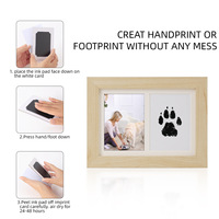 Haustier-Pfotenabdruck Fotorahmen 7 & 10 Zoll Handabdruck-Display mit Stempelkissen Andenken-Schattenbox