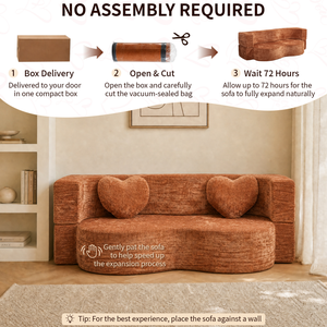 Sofá Cama Moderno Curvo de Dos Plazas, Tapizado en Tela Comprimida al Vacío, para Sala de Estar - Product Image 1