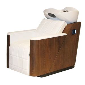 Silla eléctrica moderna de madera para salón de champú con cama facial, diseño rectangular para uso en hoteles - Product Image 5