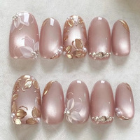 Lot de 30 faux ongles 3D en ABS, forme amande française, à presser, fournitures en gros, OEM