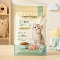 Sac personnalisé pour aliments pour animaux de compagnie, idéal pour friandises lyophilisées, croquettes sèches et snacks pour chats, avec fermeture éclair et encoche à déchirure facile