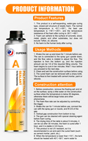Fabricant de mousse de polyuréthane haute densité, mousse PU facile à appliquer au pistolet pour la décoration de fenêtres