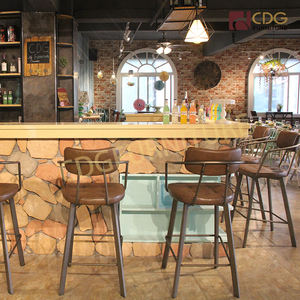 Sillón de cuero Pu con patas negras de Metal, <span class=keywords><strong>taburete</strong></span> de Bar tapizado, producto de descuento, diseño de estilo de lujo moderno, 75cm de hierro - Product Image 5