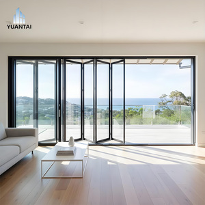 Porte pliante accordéon moderne Yuantai pour balcon, mur-rideau, extérieur, en aluminium et verre, étanche, pour patio - Product Image 1