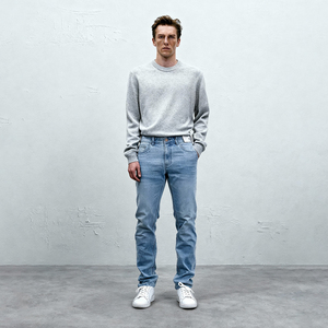 고품질 남성 빈티지 스타일 슬림핏 찢어진 청바지 3D 스트리트웨어 스트레이트 스택드 데님 팬츠 빠른 배송 여름 가을 - Product Image 2