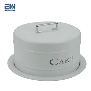 Küche zähler metall kuchen organisatoren Premium eisen power beschichtet FDA lebensmittel test runde Container neuheit Brot Bin