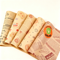 Feuilles d'emballage alimentaire jetables personnalisées avec logo imprimé, papier ciré pour sandwichs, emballage pour hamburgers, papier résistant à la graisse pour aliments