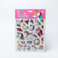 Autocollants décoratifs licorne pour enfants, feuilles d'autocollants créatifs pour filles avec autocollants licorne arc-en-ciel pour enfants