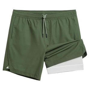 กางเกงขาสั้นสำหรับวิ่งของผู้ชายผ้าไนลอนเอวยางยืดแห้งเร็วเป็นมิตรต่อสิ่งแวดล้อม - Product Image 1