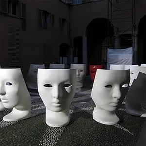Moderne Kunst Design Fiberglas Maske Lounge-Sessel entspannender Gesichtssitz für Wohnzimmer
