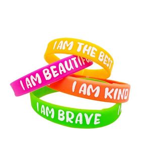 Motivational Quote Rubber Wristbands Colored Inspirational Silicone Bracelets Stretch Unisex Wristbands for Women Men <b>Gifts</b> - Product Image 4