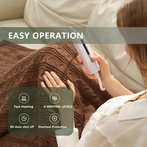 Best-selling Custom-made Winter <strong>Knitted</strong> <strong>Wool</strong> Fabric Eco-friendly Electric Heating Wearable Portable Throw Blanket - Product Image 3