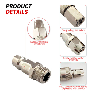 Комплект быстроразъемных соединений для пневматических шлангов европейского стандарта, промышленного типа, для компрессоров, с гладким высоким давлением - Product Image 4