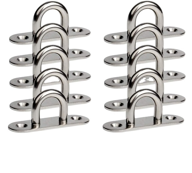 Factory Stainless Steel  U Hooks Heavy Duty Ceiling Hooks Wall Mount Marine Hardware Hooks with Screws