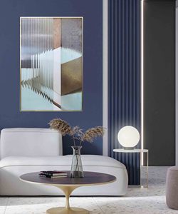Décoration d'intérieur peinture géométrique abstraite art mural acrylique 3D <span class=keywords><strong>verre</strong></span> - Product Image 4