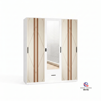 Armoire en acier imprimée format familial, armoire de rangement pour vêtements en métal multi-compartiments avec design graphique 3D