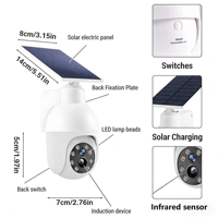 Caméra de sécurité factice solaire extérieure, fausse caméra avec détecteur de mouvement, facture d'électricité zéro, projecteur LED étanche IP65