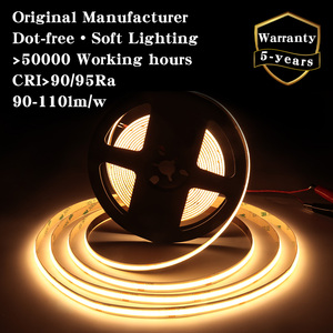 Venta <span class=keywords><strong>Directa</strong></span> de Fábrica, Tira de Luz LED COB 24V 12V CE, FCC, RoHS, Alto Brillo 90RA, Súper Flexible para Interiores, Habitaciones, Vitrinas - Product Image 1